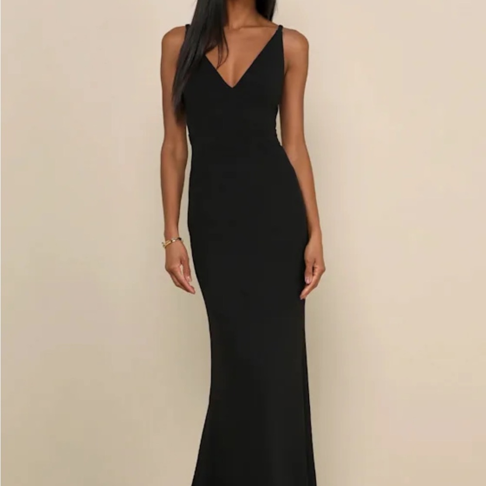 Black Lulus Formal Maxi Prom Bridesmaid Dress